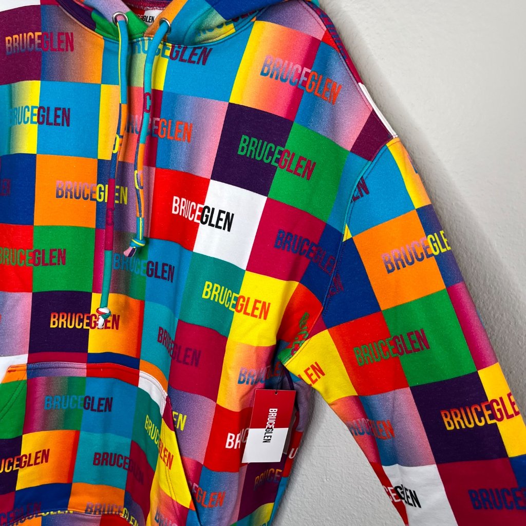 Bruceglen Happy Colorful Multicolor Logo Hoodie 2x Unisex — image 4 of 7